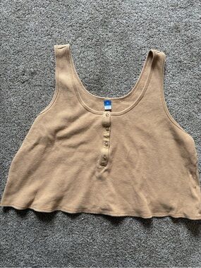 Old Navy Camel Button-Front Cropped Tank